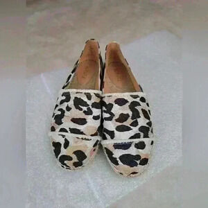 Schutz Shoes Women’s Espadrilles Size 8B Beige Leopard Prints Canvas